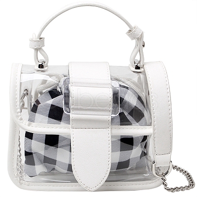 Women's Crossbody Bags with Tartan Pattern Drawstring Inner Bag PW-WG87521-01-1