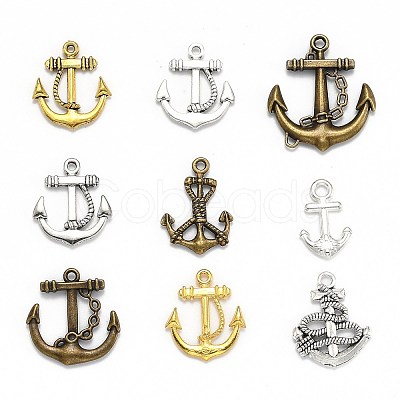 Nautical Theme Tibetan Style Alloy Pendants TIBEP-MSMC021-07M-1