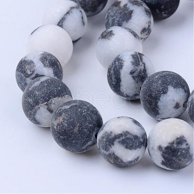 Natural Zebra Jasper Beads Strands G-Q462-8mm-01-1