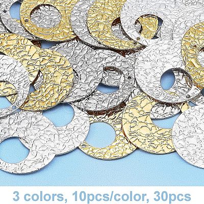 Fingerinspire 30Pcs 3 Colors Environmental Protection Electroplating Brass Pendants KK-FG0001-03-1