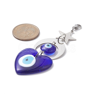 Handmade Evil Eye Lampwork Pendants Decorations HJEW-JM01008-03-1