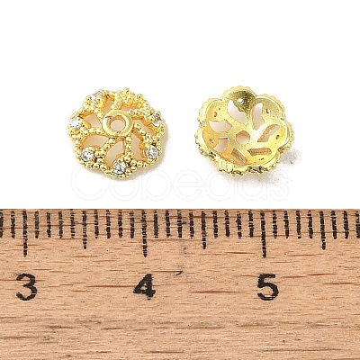 Rack Plating Brass Beads Caps KK-B088-02B-G-1