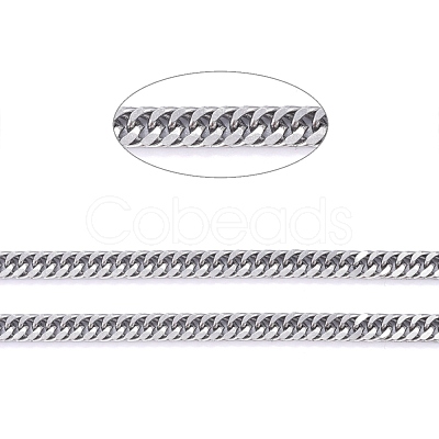 Tarnish Resistant 304 Stainless Steel Diamond Cut Chunky Curb Chains CHS-F013-02P-1