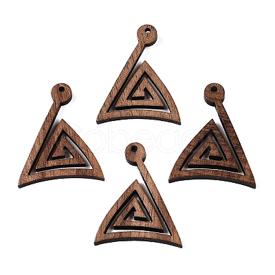 Natural Walnut Wood Pendants WOOD-T032-03-1