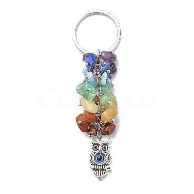 Chakra Natural Gemstone Chip Bead Keychain KEYC-JKC00415-02-1