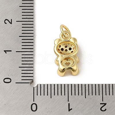 Brass Micro Pave Clear Cubic Zirconia Pendants KK-R162-004D-G-1