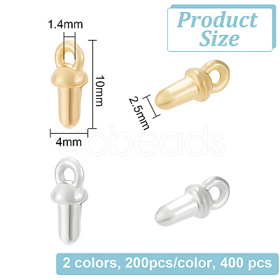 PandaHall Elite 400Pcs 2 Colors CCB Plastic Cup Peg Bails Pendants FIND-PH0010-70-1