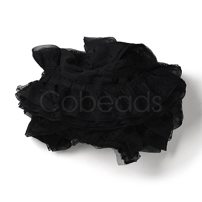 3-Layer Pleated Chiffon Flower Lace Trim OCOR-XCP0002-11B-1