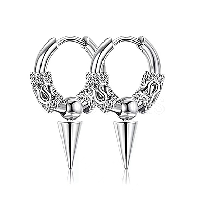 Non-Tarnish 304 Stainless Steel Hoop Earrings PW-WG23967-05-1