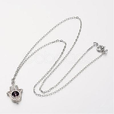 Tibetan Style Alloy Pendant Necklaces NJEW-JN01622-1