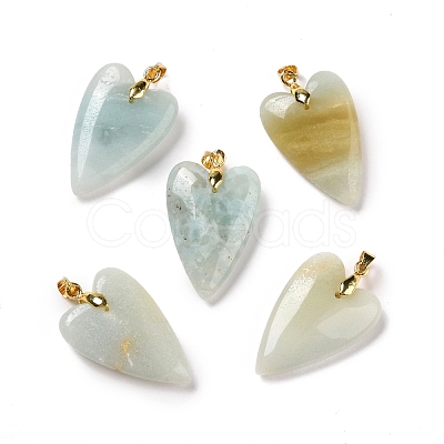 Natural Flower Amazonite Pendants G-E570-01G-08-1