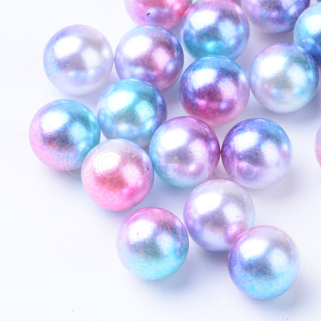 Rainbow Acrylic Imitation Pearl Beads X-OACR-R065-3mm-01-1