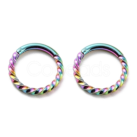 Ion Plating(IP) Twisted Ring Hoop Earrings for Girl Women STAS-K233-02B-MC-1