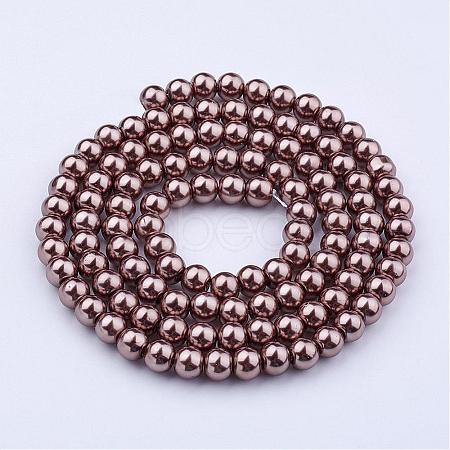 Glass Pearl Beads Strands HY8mm76-1