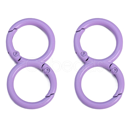 Spray Painted Alloy 8-shaped Keychain Clasps PW-WGE4E28-18-1