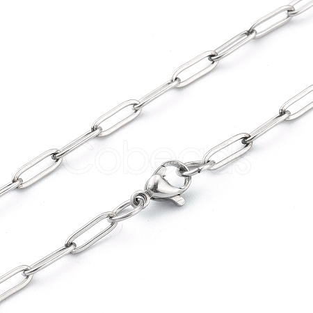 304 Stainless Steel Paperclip Chain NJEW-H205-01P-1
