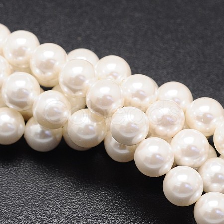 Shell Pearl Beads Strands BSHE-E008-10mm-12-1