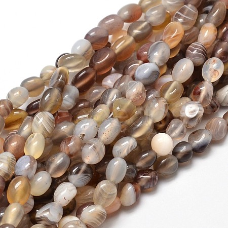 Natural Botswana Agate Nuggets Beads Strands X-G-J335-07-1