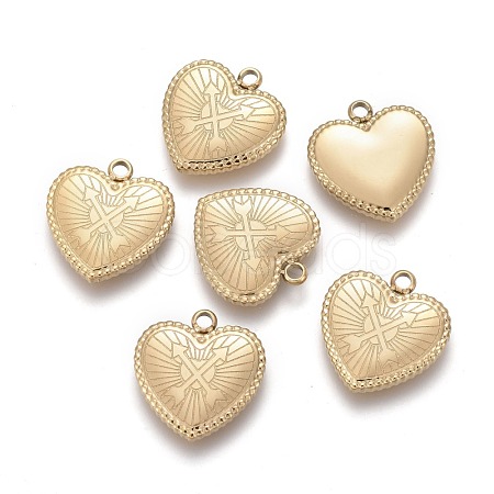 Valentine's Day Ion Plating(IP) 304 Stainless Steel Pendants STAS-F256-050G-1