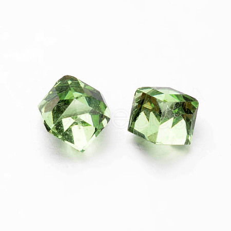 Faceted Cube Glass Cabochons GGLA-L007C-05-1