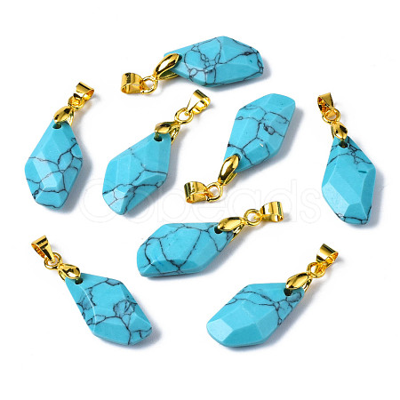 Synthetic Turquoise Pendants G-Q998-008C-1