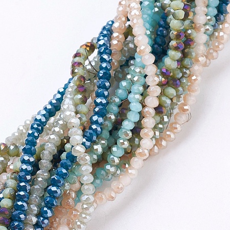 Electroplate Imitation Jade Glass Beads Strands EGLA-J025-M01-1