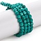 Natural Howlite Beads Strands, Dyed, Faceted, Round, Dark Turquoise, 4mm, Hole: 1mm, about 92~96pcs/strand, 15.24~15.35''(38~39cm)