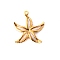 Stainless Steel Shell Pendants, Golden, Starfish, 27x24mm