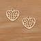 Alloy Pendants, Heart Charms, Light Gold, 19x19mm