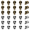 SUPERFINDINGS 30Pcs 2 Colors Zinc Alloy Skull European Beads, Large Hole Beads, Antique Bronze & Antique Silver, 0.8x0.95x1.65cm, Hole: 4.5mm, 15pcs/color