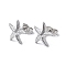 Non-Tarnish 304 Stainless Steel Starfish Stud Earrings for Women, Stainless Steel Color, 12x11.5mm, Pin: 0.8mm