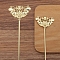 Alloy Hair Stick Findings for Women, Butterfly, Light Gold, 25x40mm