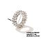 Chic Western Hip-hop Double-row Brass Rhinestone Ring Jewelry for Women, Clear, Inner Diameter: 19mm