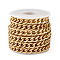 Yilisi Iron Curb Chains, Faceted, Unwelded, with Plastic Spool, Golden, 12x8.5x2.5mm, about 13.12 Feet(4m)/Roll