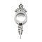 304 Stainless Stee Locket Pendants, with Glass, Flower Charm, Stainless Steel Color, 69.5x24.5x10.5mm, Hole: 2.5mm