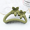 Amber Color Hollow Hair Clip with Matte Half Round Arc Flower.