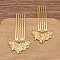 Alloy Hair Comb Finding, for DIY Jewelry Accessories, Crane, Golden, 61mm, 10pcs/set