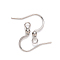 Tarnish Resistant 304 Stainless Steel French Earring Hooks, Flat Earring Hooks, Ear Wire, with Horizontal Loop, Stainless Steel Color, 15~17x18mm, Hole: 2mm, 21 Gauge, Pin: 0.7mm