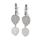 Non-Tarnish Leaf 304 Stainless Steel Dangle Earrings, Hoop Earrings for Women, Stainless Steel Color, 47x12mm