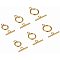 304 Stainless Steel Toggle Clasps, Golden, Ring: 16x12x2mm, Hole: 2.5mm, Bar: 18x7x2mm, Hole: 3mm, 15sets/box