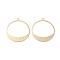 Brass Pendants, Ring Charm, Real 18K Gold Plated, 30x28x1mm, Hole: 1.6mm