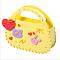 DIY Purse Making Kits, Including PU Leather, Bear & Rabbit & Heart EVA, Polyester Thread and Plastic Findings, Yellow, 19.6x21.6x0.3cm, Hole: 2mm