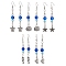 Alloy Dangle Earrings, with ABS Plastic Imitation Pearl Round Beaded, Mixed Shapes, 67~78x9.5~16.5mm