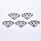 Tarnish Resistant 201 Stainless Steel Links Connectors, Laser Cut, Heart with Clover, Stainless Steel Color, 11x20x1.5mm, Hole: 1.6mm