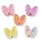 UV Plating Iridescent Acrylic Beads, Butterfly, Mixed Color, 20x23.5x9mm, Hole: 2.5mm