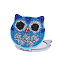 Owl DIY Diamond Mirror Painting Kit, Including Resin Rhinestones Bag, Diamond Sticky Pen, Tray Plate and Glue Clay, Burgundy, 70x76.2mm