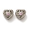 Alloy Enamel European Beads, Large Hole Beads, Heart with Paw Print, Pink, 10.5x11x8.5mm, Hole: 5mm