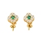 925 Sterling Silver Micro Pave Cubic Zirconia Peg Bails Pendants, Flower, Green, 11x6x4mm, Hole: 5x1.5mm, Pin: 0.7mm