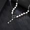 Star Pendant Necklace with Imitation Pearl, Stainless Steel Curb Chain Necklaces for Men and Women