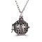 Hollow Heart Alloy Cage Pendant Necklaces, Box Chain Necklaces